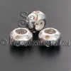 Cuenta Plata 925 y Zirconitas Cristal y Beige
