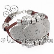 Pulsera de Cuero Trenzado y Zamak