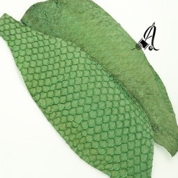 PIEL DE CUERO DE PESCADO VERDE DE 26X10CM
