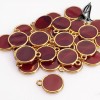 COLGANTE DORADO REDONDO EFECTO VIDRIERA SOFT BURGUNDY X PAR